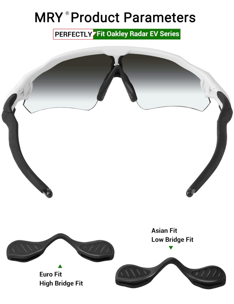 Mryok 2 Pair Replacement Earsocks Nosepieces Kits for Oakley Radar EV Path OO9208 / Pitch OO9211 / Asian Fit OO9275 - Black & Black - Image 2